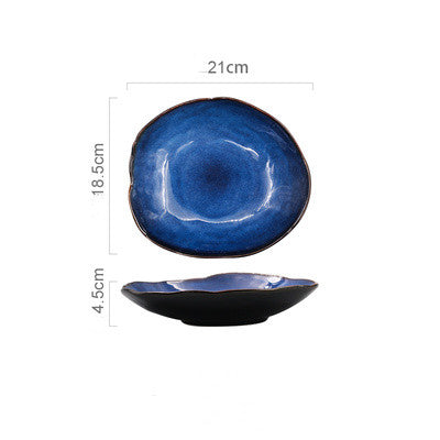 Western dishes household ceramic irregular flat plates - My Store