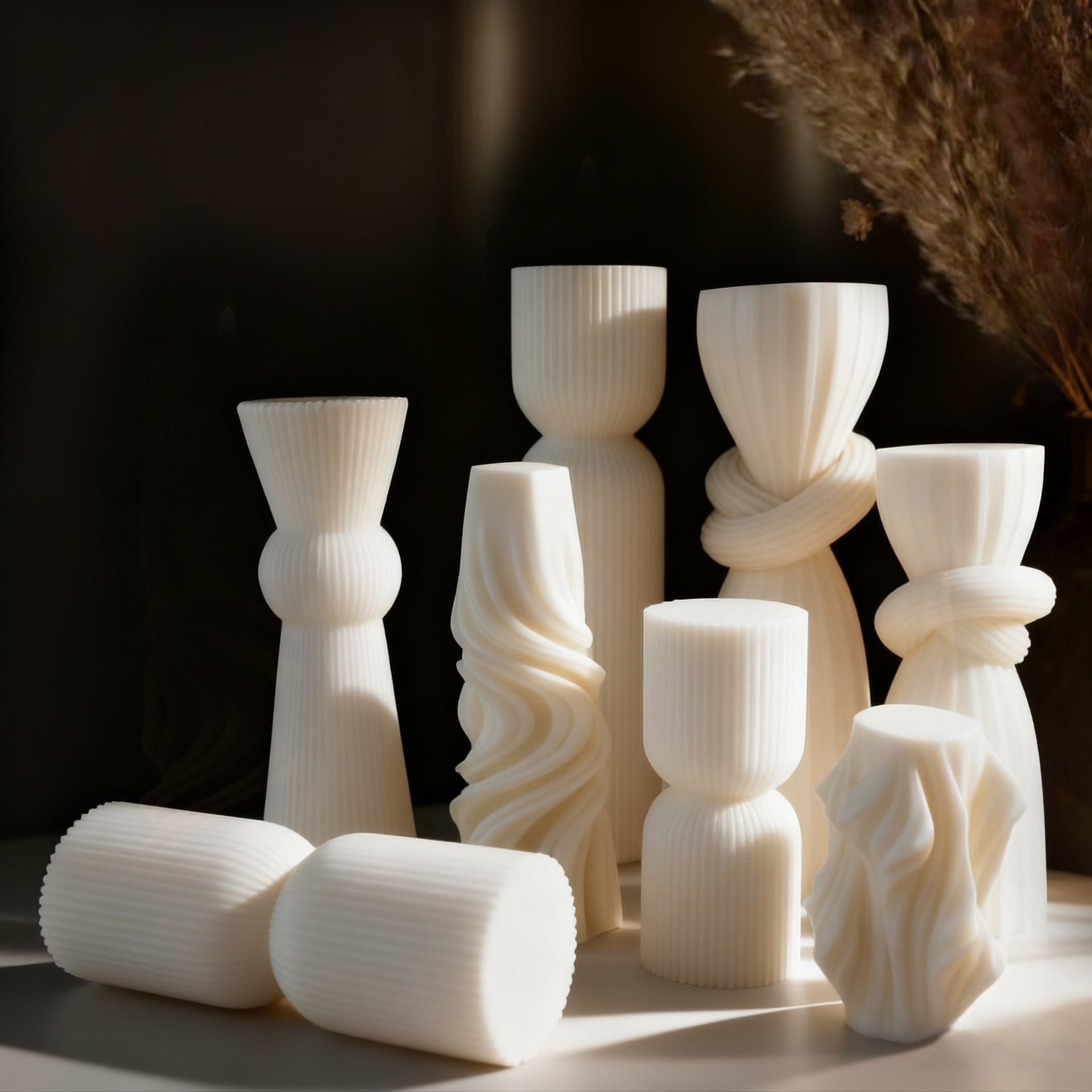 White Aromatherapy Candle Atmosphere Decoration Geometric Shape Candle - My Store