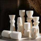 White Aromatherapy Candle Atmosphere Decoration Geometric Shape Candle - My Store