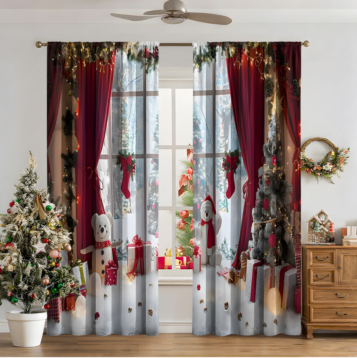 3D Digital Printed Christmas Curtains - My Store