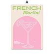 French Martini Wall Art Canvas