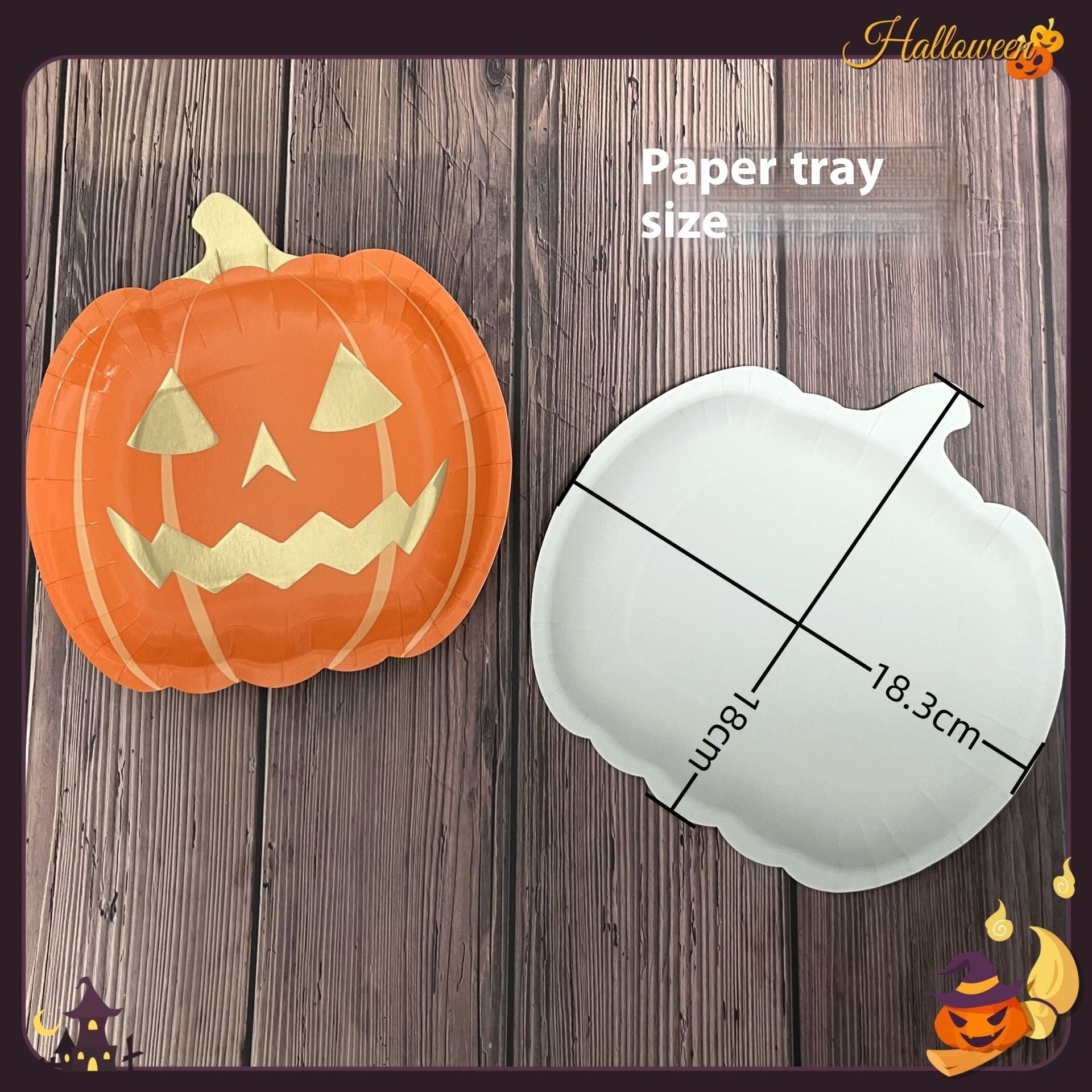 Disposable Dinner Plates DIY Pumpkin Halloween Paper Plates - My Store