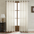 Faux Linen Grommet Sheer Curtains, Solid Color Semi Transparent Voile Curtain Panels, Modern Simple Window Drapes For Bedroom Living Room, Ready Made Home Window Curtain - My Store