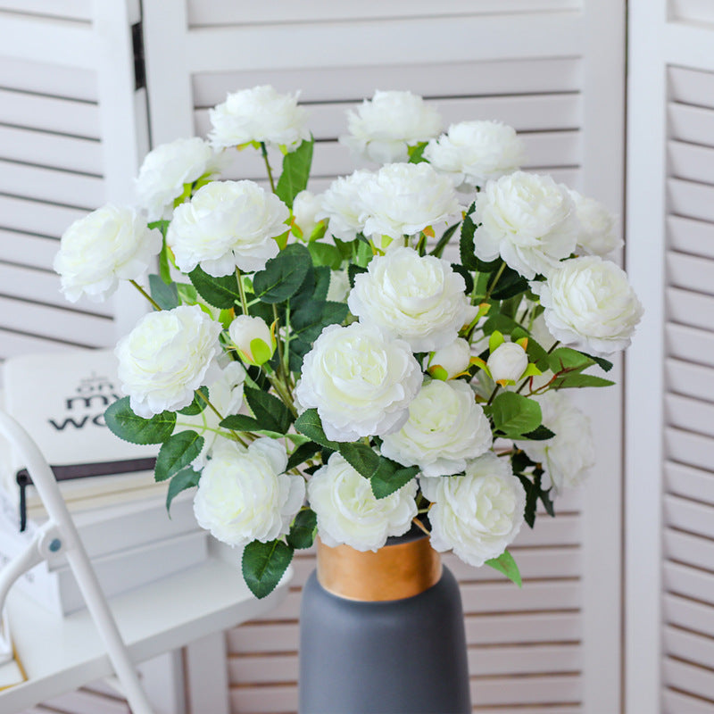 3 head peonies artificial flowers - My Store