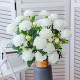 3 head peonies artificial flowers - My Store