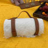 New Chessboard Plaid Knitted Thickened Camping Rugs Picnic Mat Fashion Tassel - My Store