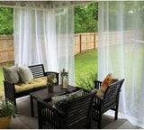 Outdoor Shading Door Curtain Waterproof Curtain Pavilion Balcony White Mesh Curtains Terrace Window Screen - My Store