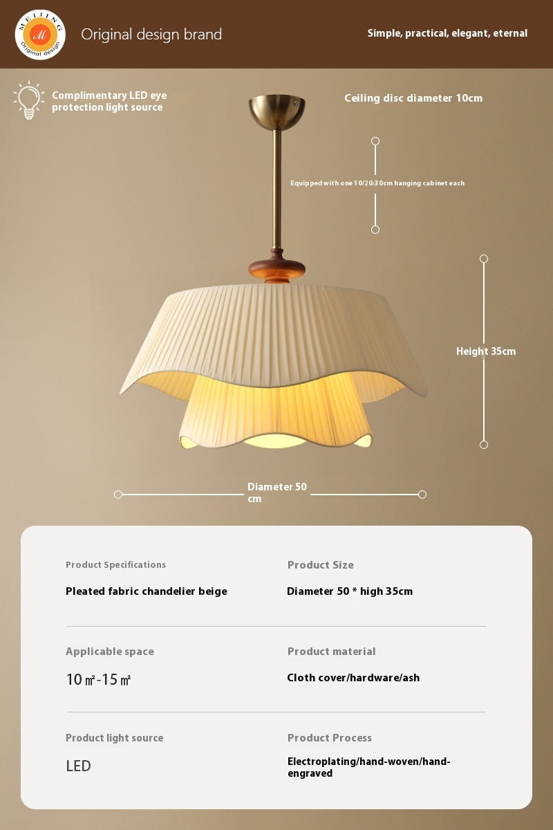 Cream Style Chandelier Internet Celebrity Living Room Dining Room Bedroom Lamps - My Store