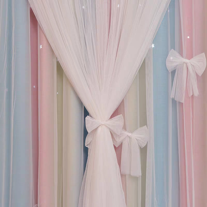 Nordic Simple Hollow Star Princess Wind Bedroom Blackout Curtains - My Store