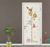 Cartoon Animals Height Measure Wall Sticker Decor Wall Art