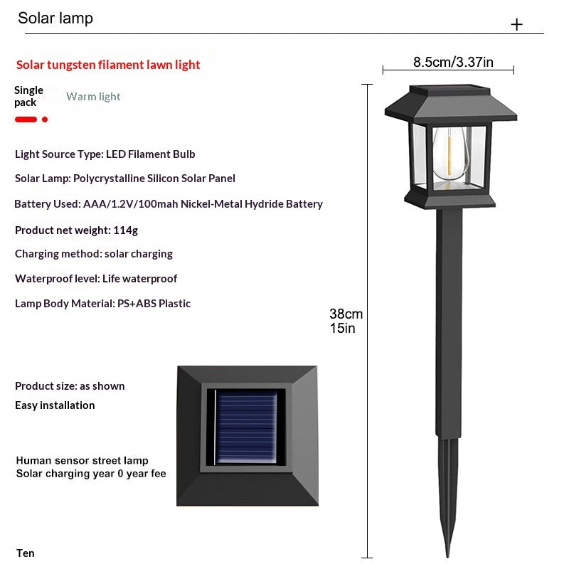 Solar-powered Outdoor Lighting Tungsten Filament Lamps For Ambiance And Landscape Lighting - My Store