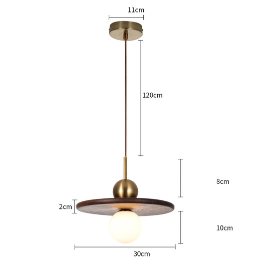 Walnut Dining Room Chandelier Creative Personality Retro Lamps - My Store