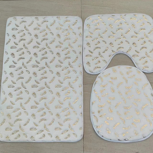 Three Piece Set Of Marbled Foiled Rugs - My Store