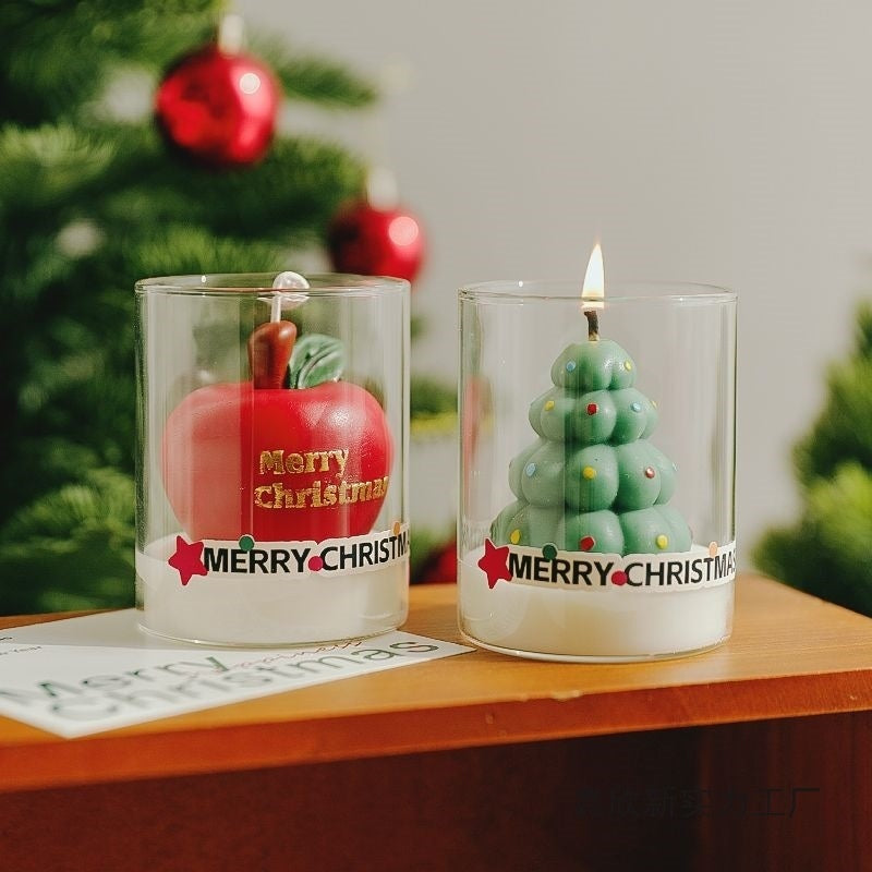 Santa Claus-themed Glass Holders Soy Wax Candles - My Store