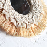 Hand-woven Raffia Mirror Wall Decoration - My Store