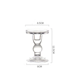 Glass Candle Holder Transparent Glass Set Candle Holder High Foot Crafts Wax Holder - My Store