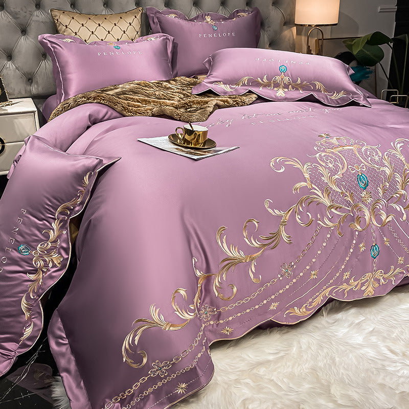 Ice Silk Quilt Sets Bed Sheets Bedding Four-piece Set - My Store
