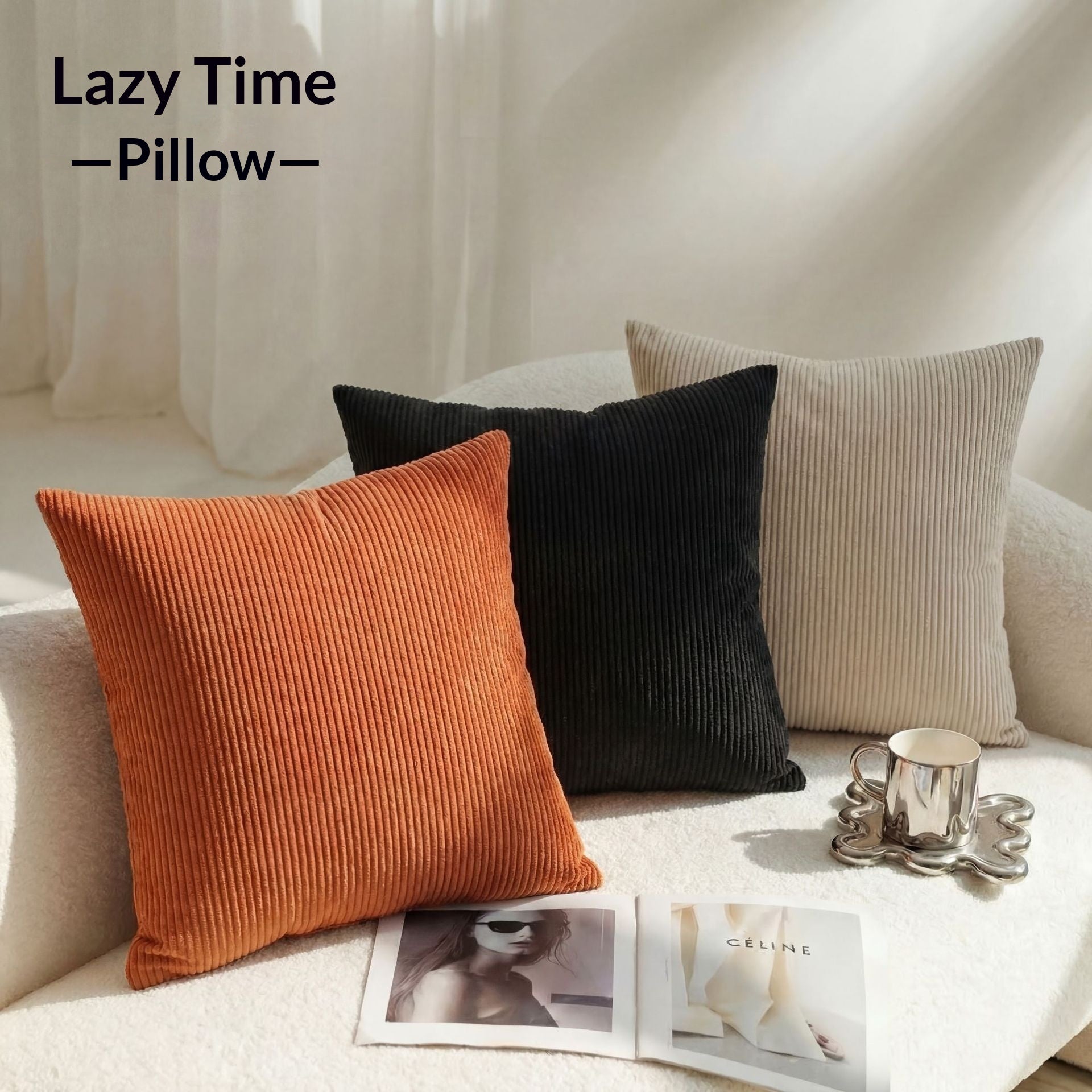 Corduroy Living Room Sofa And Bedside Backrest Cushionsthrow Pillows - My Store