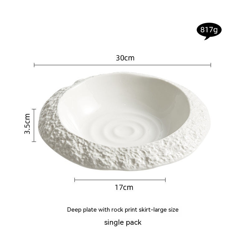 Rock Pattern Ceramic Household Deep Plates - My Store