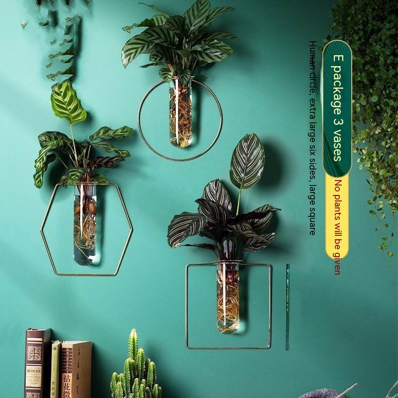 Vase Decoration Wall-mounted Hydroponic Flowerpot Hanging Wall Hanging - My Store
