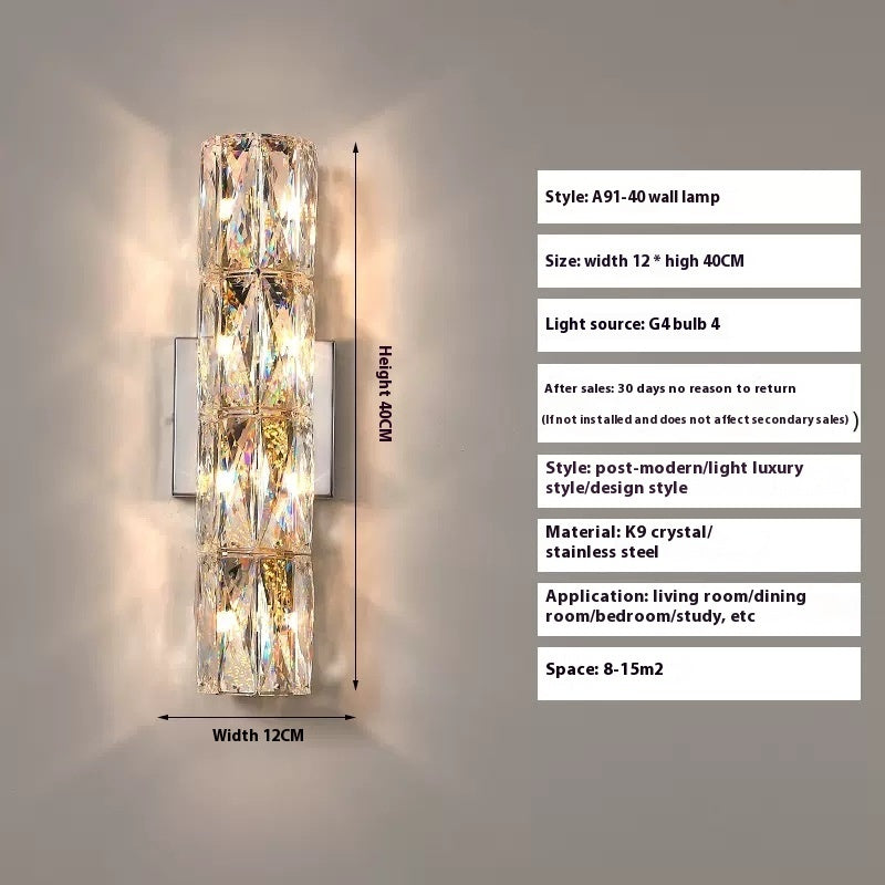 Crystal Wall Lamp Living Room Bedroom Stair Wall Lamp - My Store