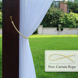 Outdoor Shading Door Curtain Waterproof Curtain Pavilion Balcony White Mesh Curtains Terrace Window Screen - My Store