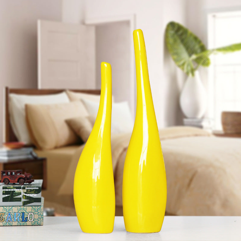 Nordic Gold Plating Ceramic Vases Model Room Home Decor - My Store