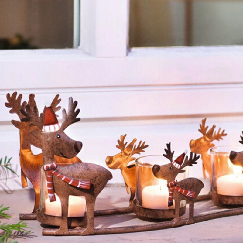Decoration Shooting Candle Elk Pulling Car Candle Cup - My Store