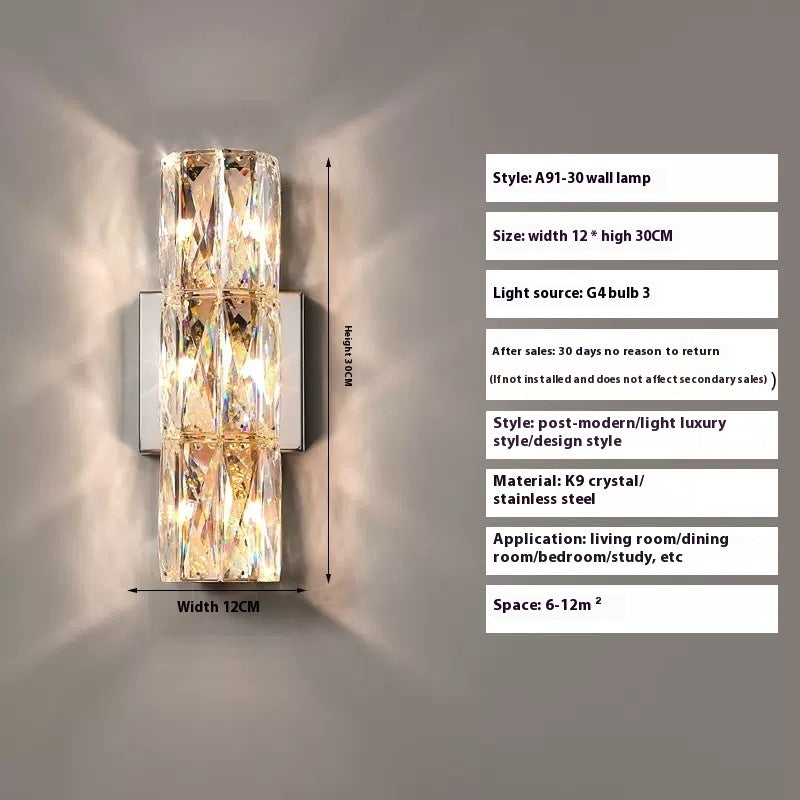 Crystal Wall Lamp Living Room Bedroom Stair Wall Lamp - My Store
