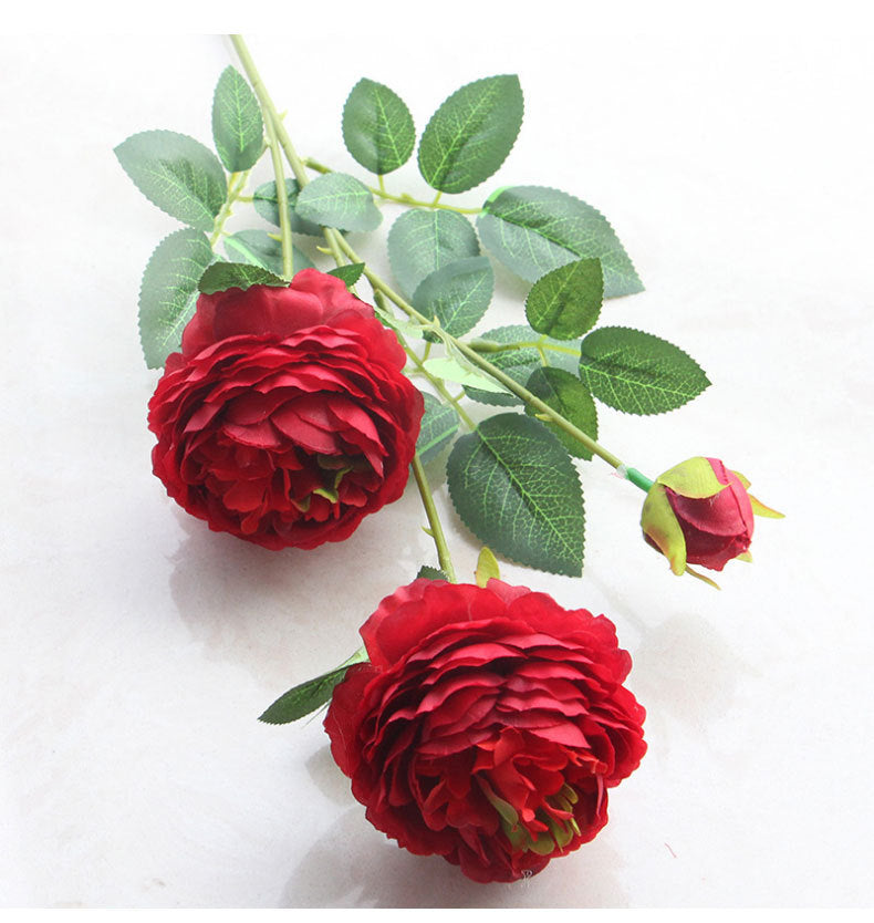 3 head peonies artificial flowers - My Store