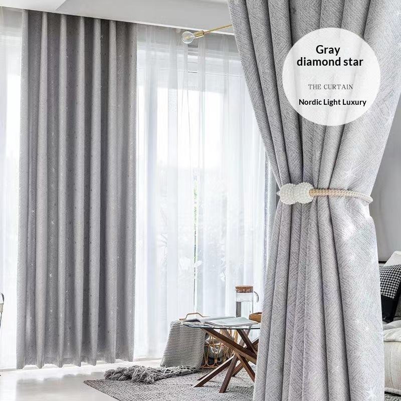 Ready-made Blackout Curtains Thickened Sun-blocking Fabric No Drilling Required Fully Hook-compatible - My Store