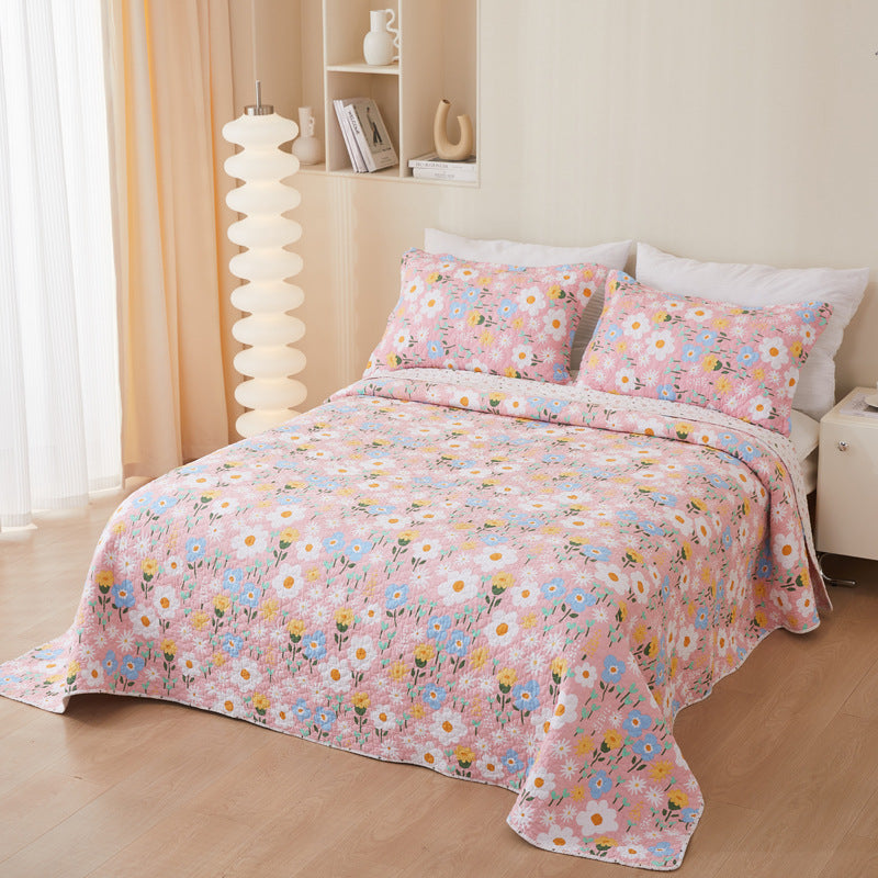 Cotton Twill Bedspread Quilted Bed Sheets Three Piece Set - My Store