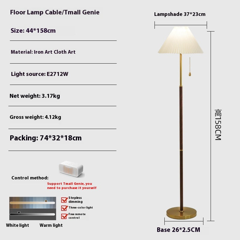 Vintage Pleated Floor Lamp Vertical Table Lamp - My Store