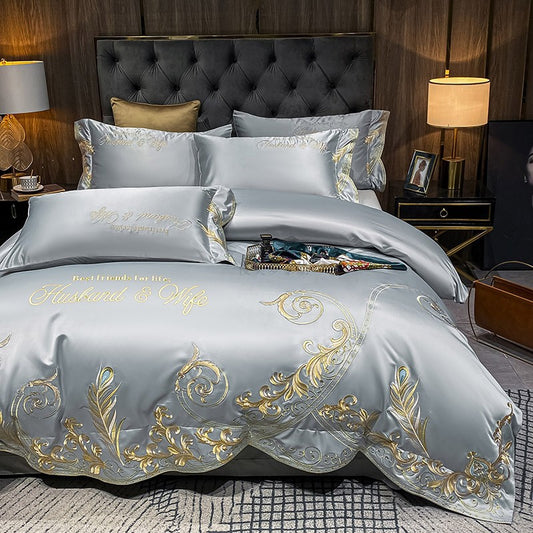 Ice Silk Quilt Sets Bed Sheets Bedding Four-piece Set - My Store