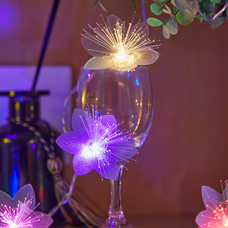 LED Optical Fiber Flower Light String Flashing Light Wedding - My Store