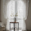 Lace-trimmed Balcony Bay Window With White Sand Partition And Wavy Pastoral Curtains - My Store