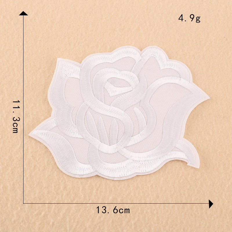 Computer Embroidery Black And White Roses Hotel Bed Sheets - My Store
