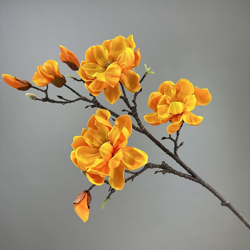 EVA Large Magnolia Artificial Multi-Bud Magnolia Flowers Fake Flowers - My Store
