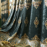 Blue Chenille Embroidered Curtains For Living Room Bedroom And Villa - My Store