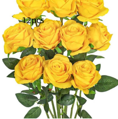 Artificial Rose Single Raw Silk Fake Flower Artificial Flowers - My Store