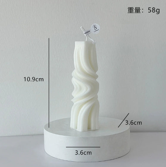 White Aromatherapy Candle Atmosphere Decoration Geometric Shape Candle - My Store
