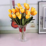 Tulip Artificial Flowers Artificial Floral Arrangement Glass Vase Set - My Store