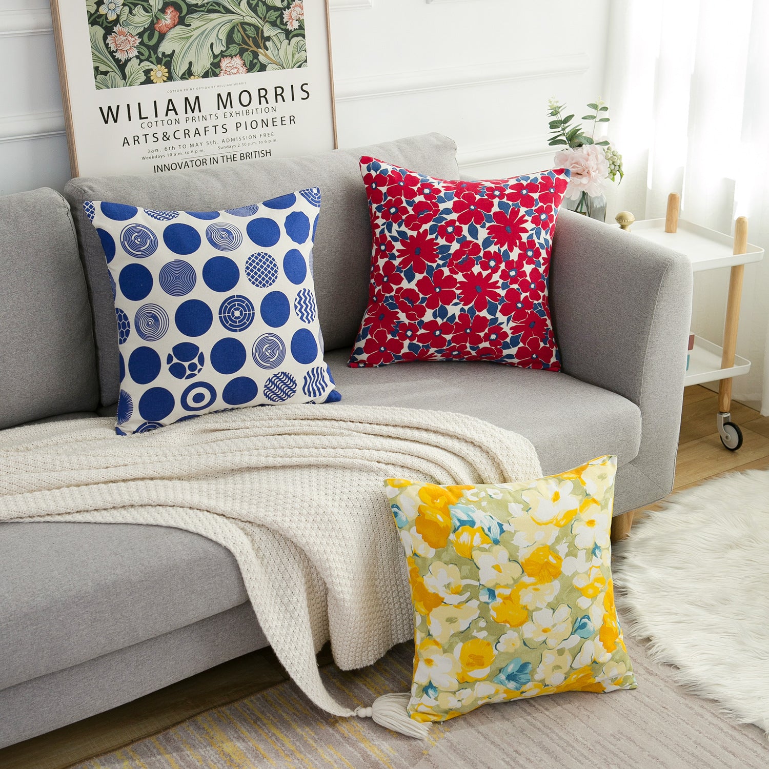 Yi Qiyun Pillow Cover Sofa Cushion Duplex Printing Cushion Cover Model Room Cushion - My Store
