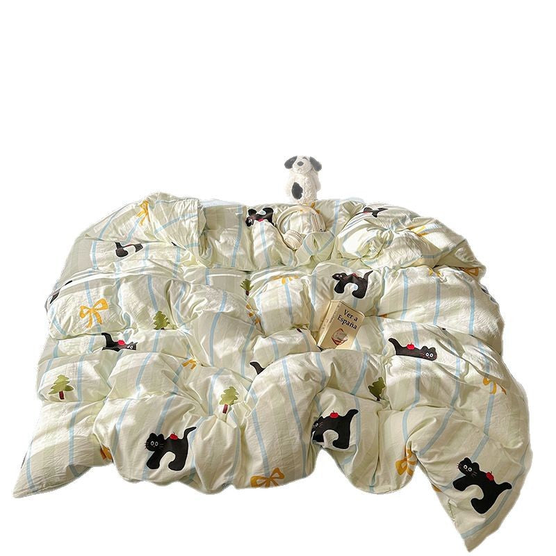 Cute Cartoon Cream-Style Cotton Bed Sheets And Duvet Covers - My Store