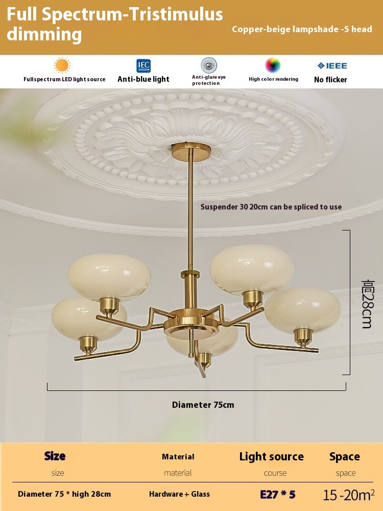 Living Room Chandelier Retro Cream Bedroom Dining Room Lamps - My Store