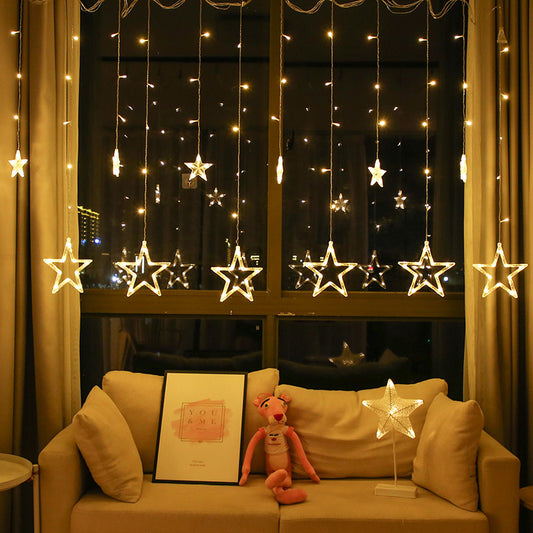Small Five Pointed Star Curtain Light String - My Store