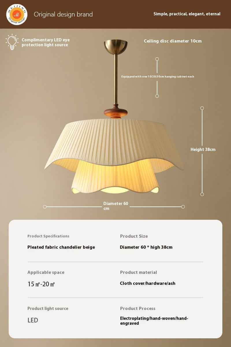 Cream Style Chandelier Internet Celebrity Living Room Dining Room Bedroom Lamps - My Store