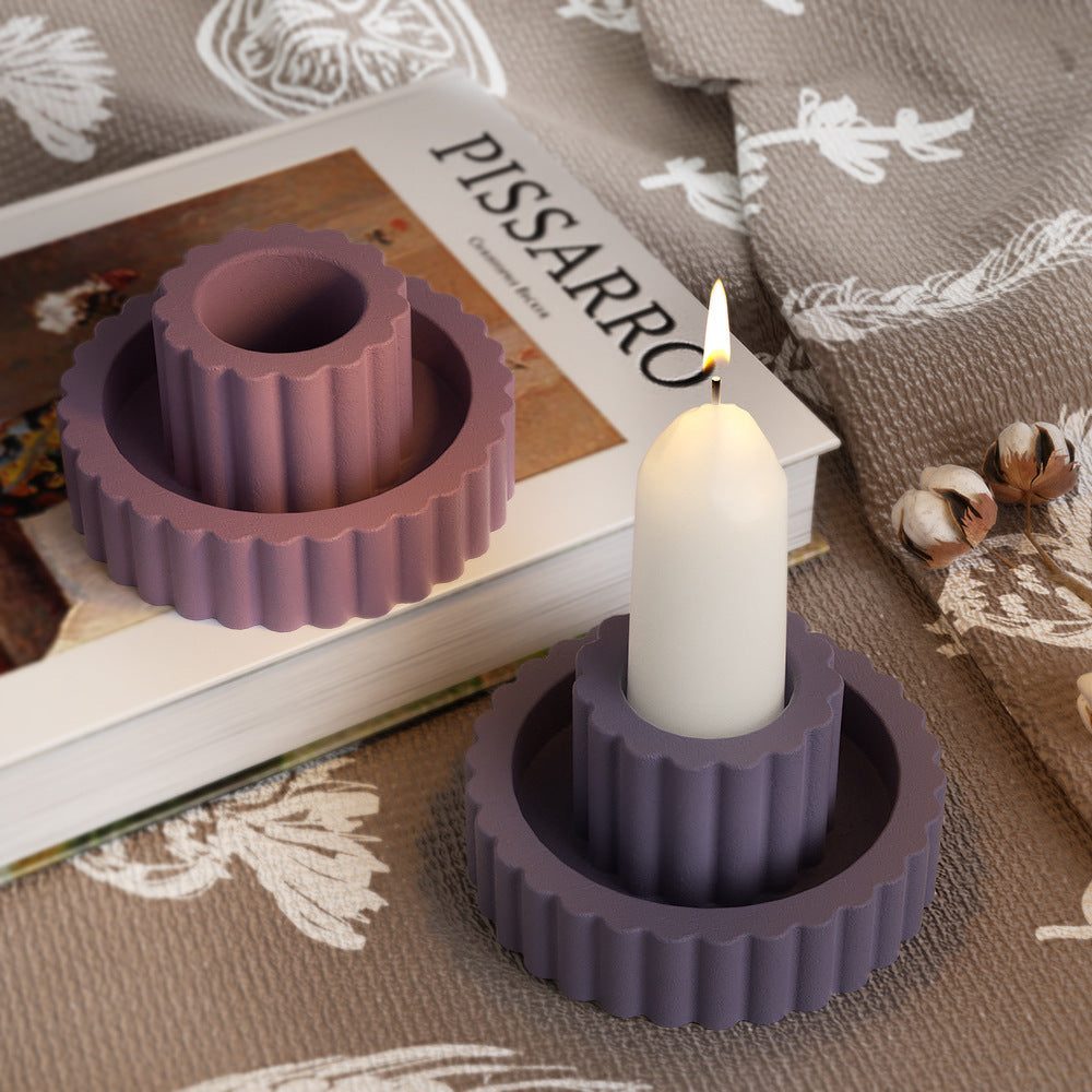 Striped Candle Holder Aroma Candle Holder Silicone Mold - My Store