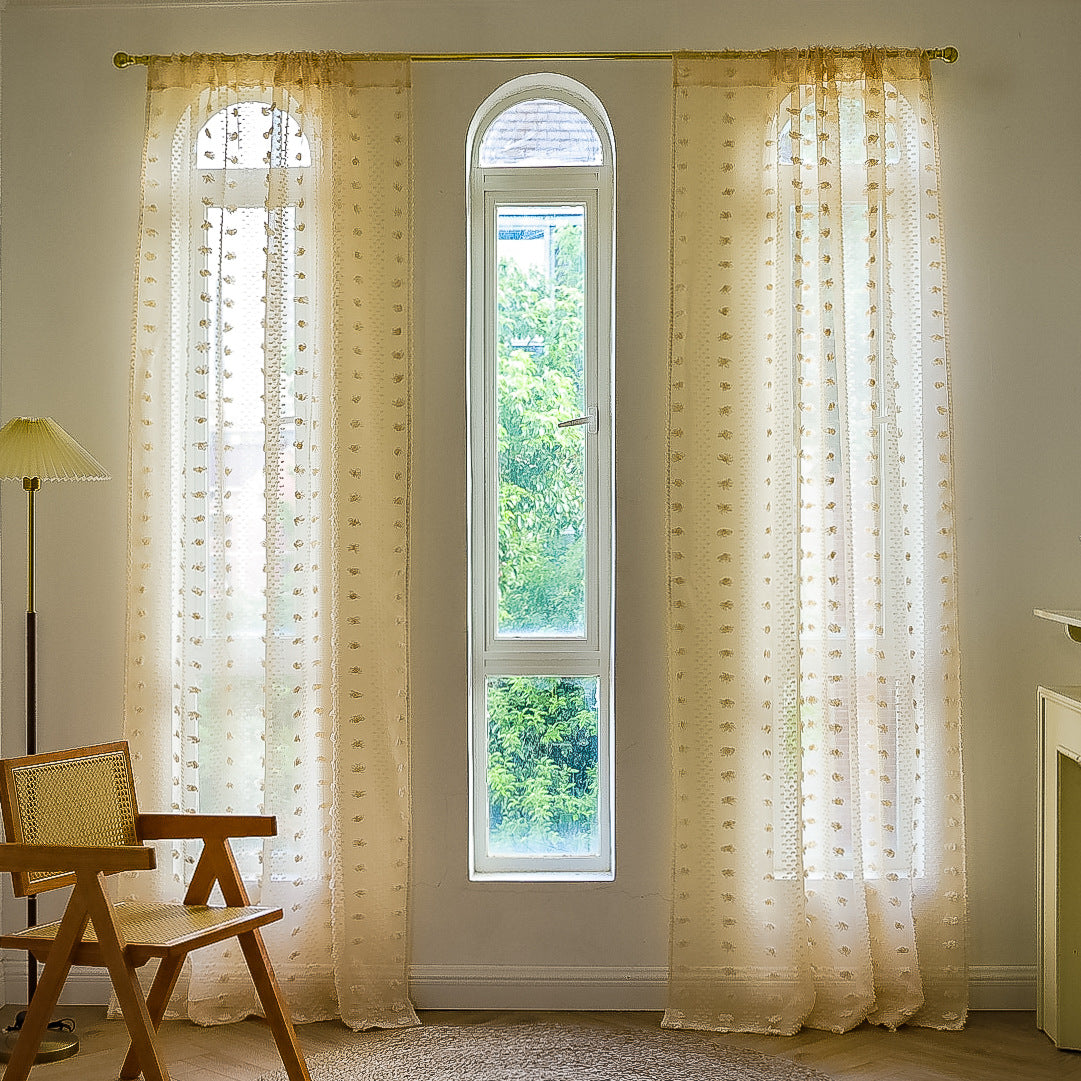 Bohemian Tufted Textured Embroidered Floral Curtains - My Store