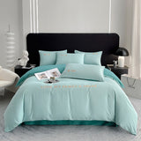 Contrast Color Pure Cotton Minimalist Bed Sheets Bedding Set - My Store